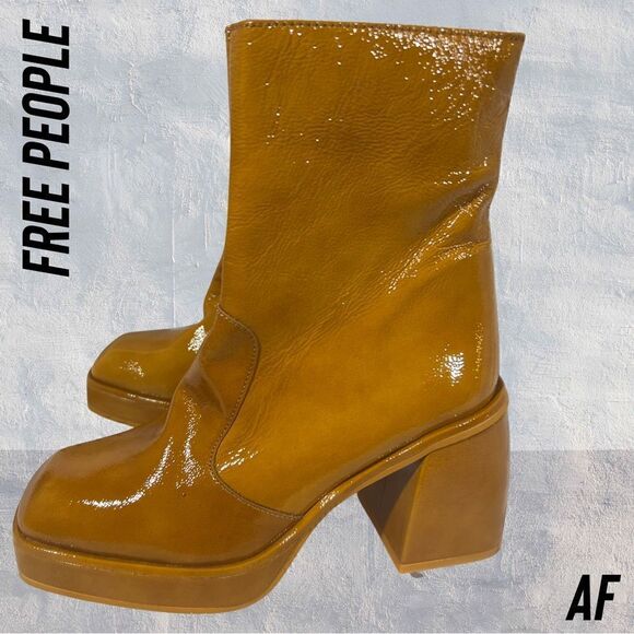 FREE PEOPLE RUBY SHINE PLATFORM BOOTS IN SEDONA NEW SIZE 38 - Picture 3 of 6
